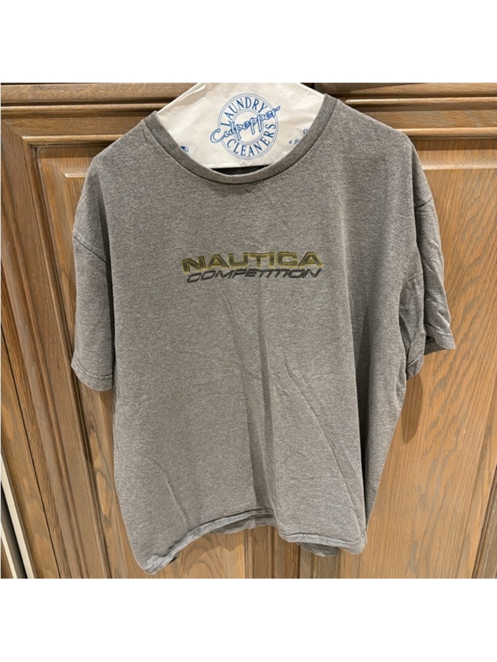 Vintage Nautica Olive and Gray Competition Logo Tee